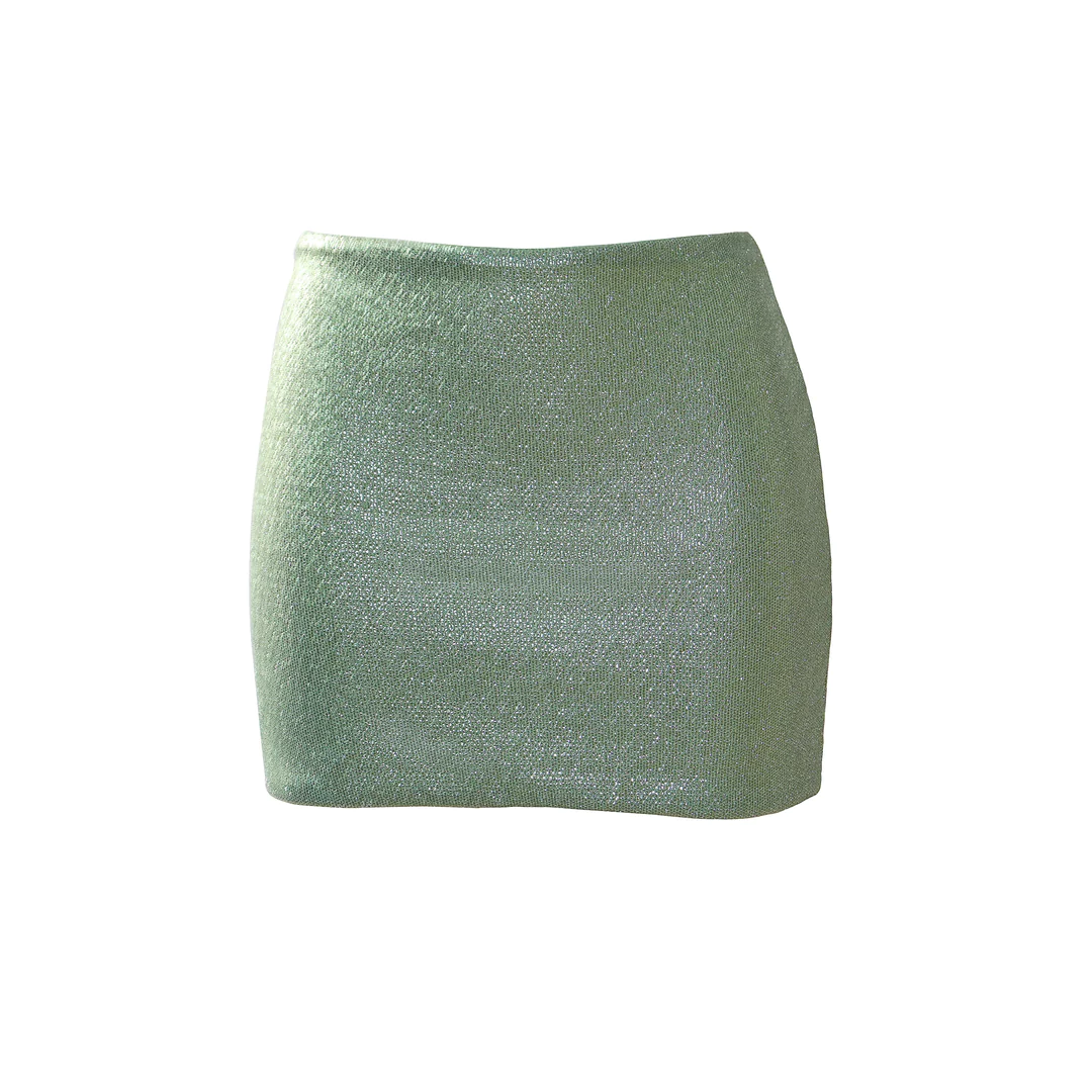 Mini Skirt Lame Green
